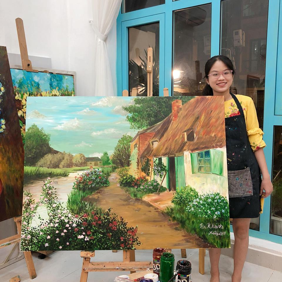 Tranh Học Viên Lớp Vẽ Ngôi Nhà Nhỏ